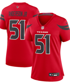 Alternative view of Will Anderson Jr. Houston Texans Nike Women's Alternate Game Jersey - Red