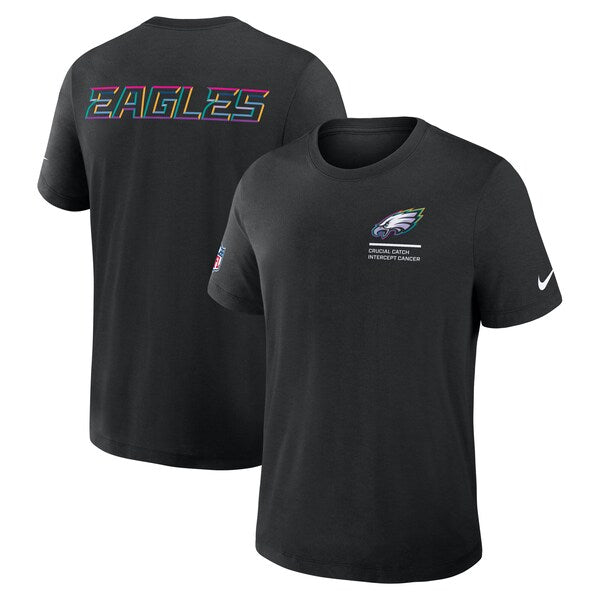 Philadelphia Eagles Nike Tall 2025 NFL Crucial Catch Tri-Blend Dri-FIT T-Shirt - Black - Image 2