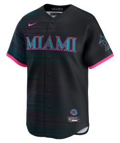 Alternative view of Miami Marlins Nike 2025 City Connect Limited Jersey - Black