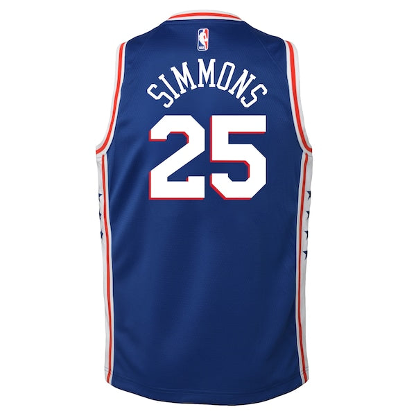 Ben Simmons Philadelphia 76ers Nike Youth Swingman Jersey Royal - Icon Edition/White - Image 4