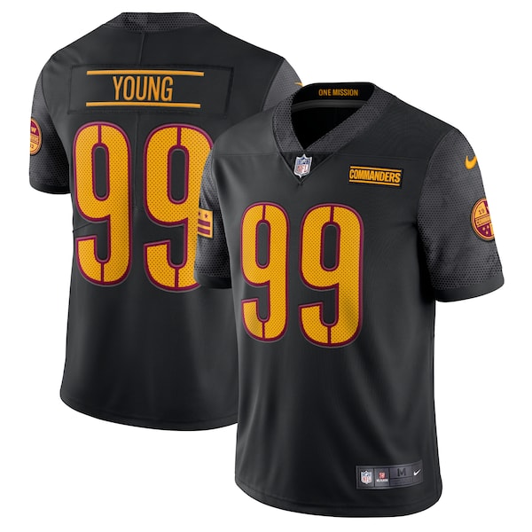 Chase Young Washington Commanders Nike Alternate Vapor Limited Jersey - Black/Burgundy/White - Image 2
