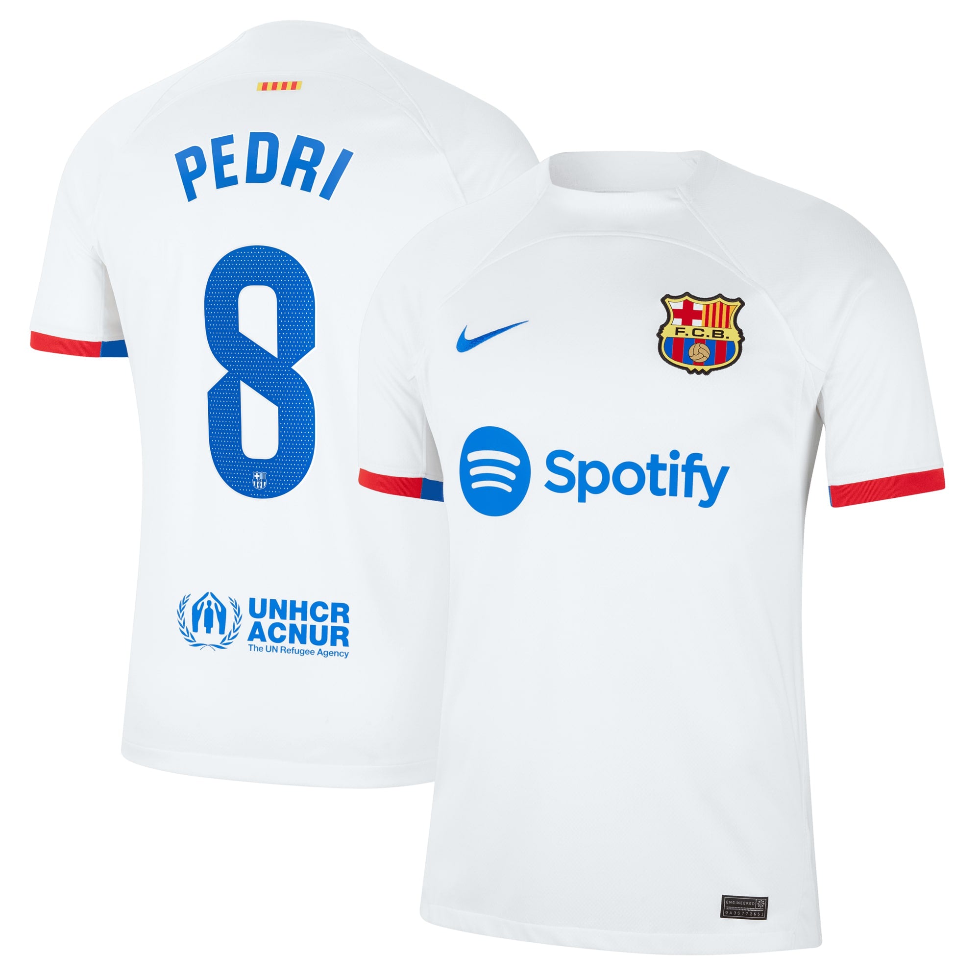 Pedri Barcelona Nike 2023/24 Third Replica Jersey - Aqua/Royal/White - Image 8