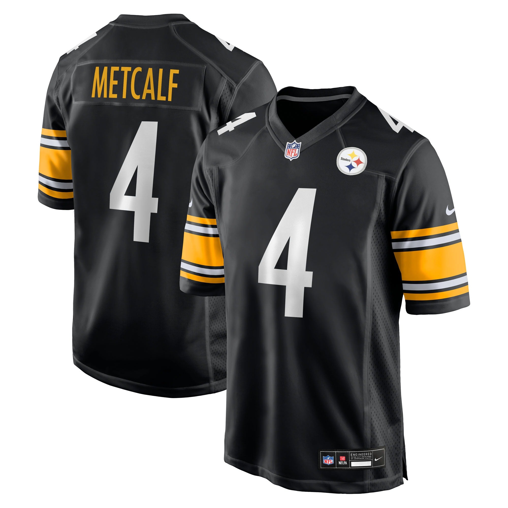 DK Metcalf Pittsburgh Steelers Nike Alternate 1933 Throwback Game Jersey - Gold/Black - Image 6