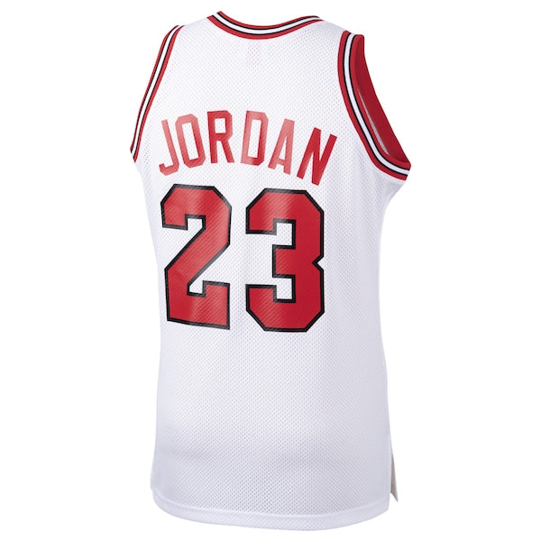 Michael Jordan Chicago Bulls 1984/85 Hardwood Classics Rookie Authentic Jersey - White/Red - Image 4