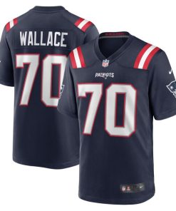 Alternative view of Caedan Wallace New England Patriots Nike  Game Jersey -  Navy
