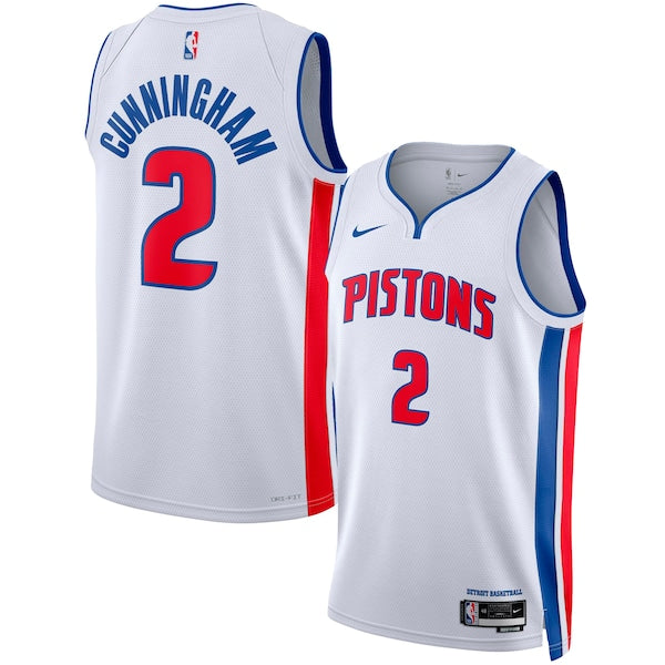 Cade Cunningham Detroit Pistons Nike Unisex Swingman Jersey - Association Edition - White/Blue - Image 2