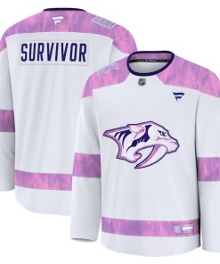 Nashville Predators  Hockey Fights Cancer Practice Jersey - White