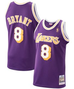 Men's Los Angeles Lakers Kobe Bryant Purple 1996/97 Hardwood Classics Authentic Jersey/Gold/Royal