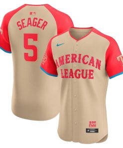 Corey Seager American League Nike 2024 MLB All-Star Game Elite Player Jersey - Cream
