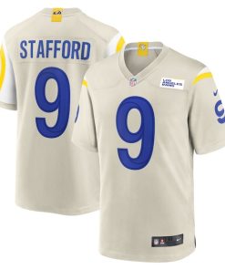 Alternative view of Matthew Stafford Los Angeles Rams Nike Game Jersey - Bone/White