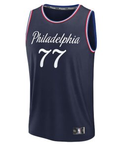 Alternative view of VJ Edgecombe Philadelphia 76ers  2025/26 City Edition Fast Break Jersey - Navy