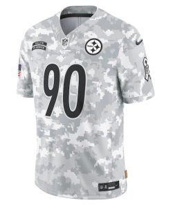 Alternative view of T.J. Watt Pittsburgh Steelers Nike 2024 Salute to Service Limited Jersey - Arctic Camo