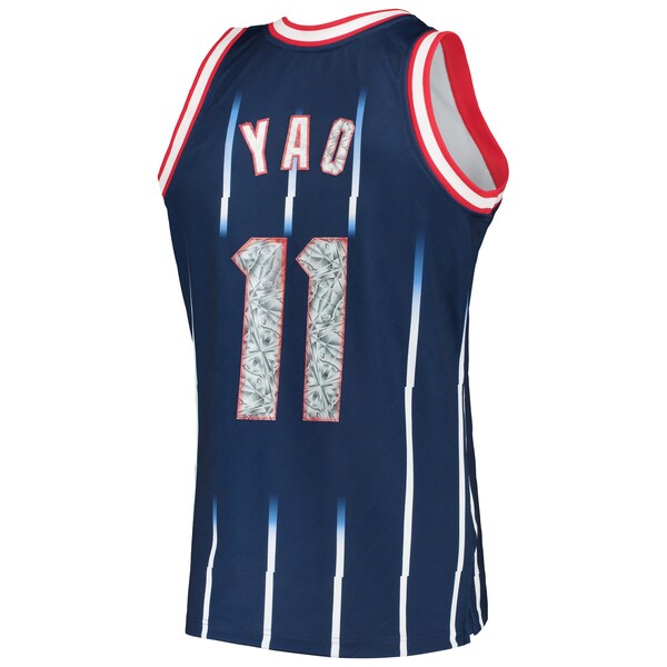 Yao Ming Houston Rockets 2002/03 Hardwood Classics NBA 75th Anniversary Diamond Swingman Jersey - Navy - Image 3
