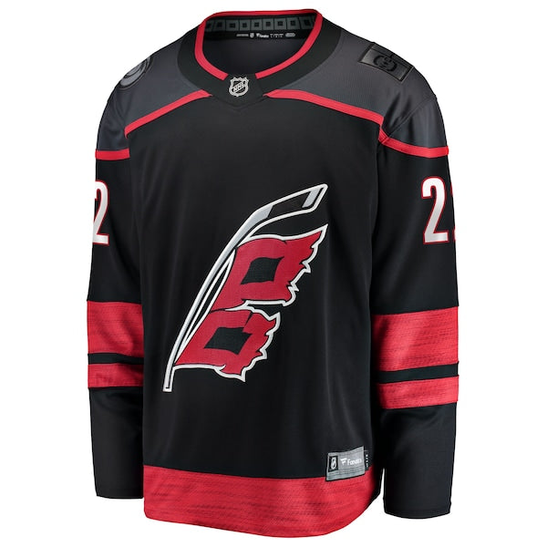 Logan Stankoven Carolina Hurricanes Home Breakaway Jersey - Black - Image 2