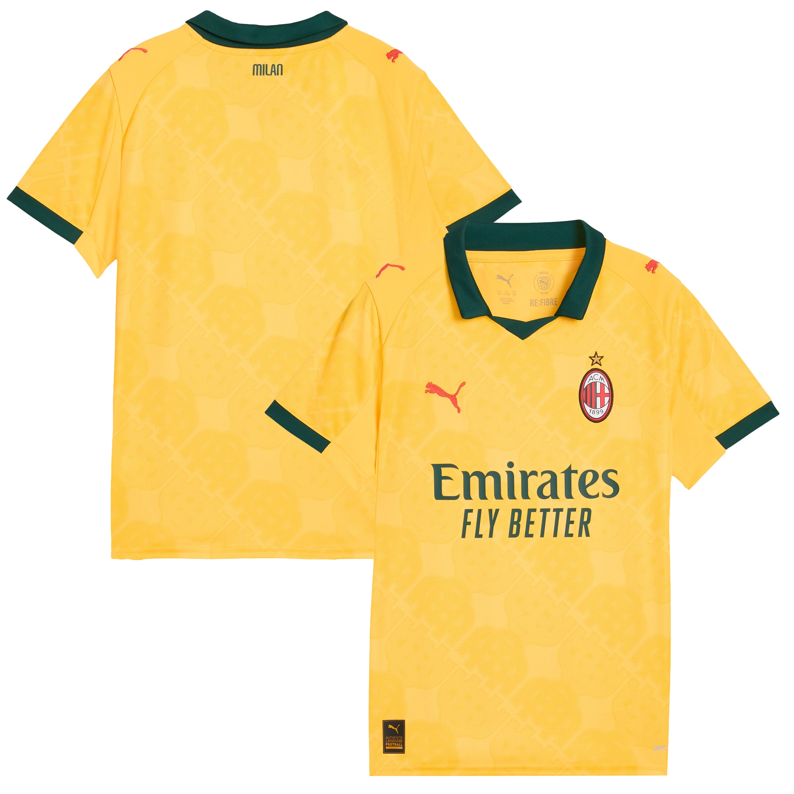 AC Milan Puma Youth 2025/26 Replica Jersey - White/Yellow - Image 5