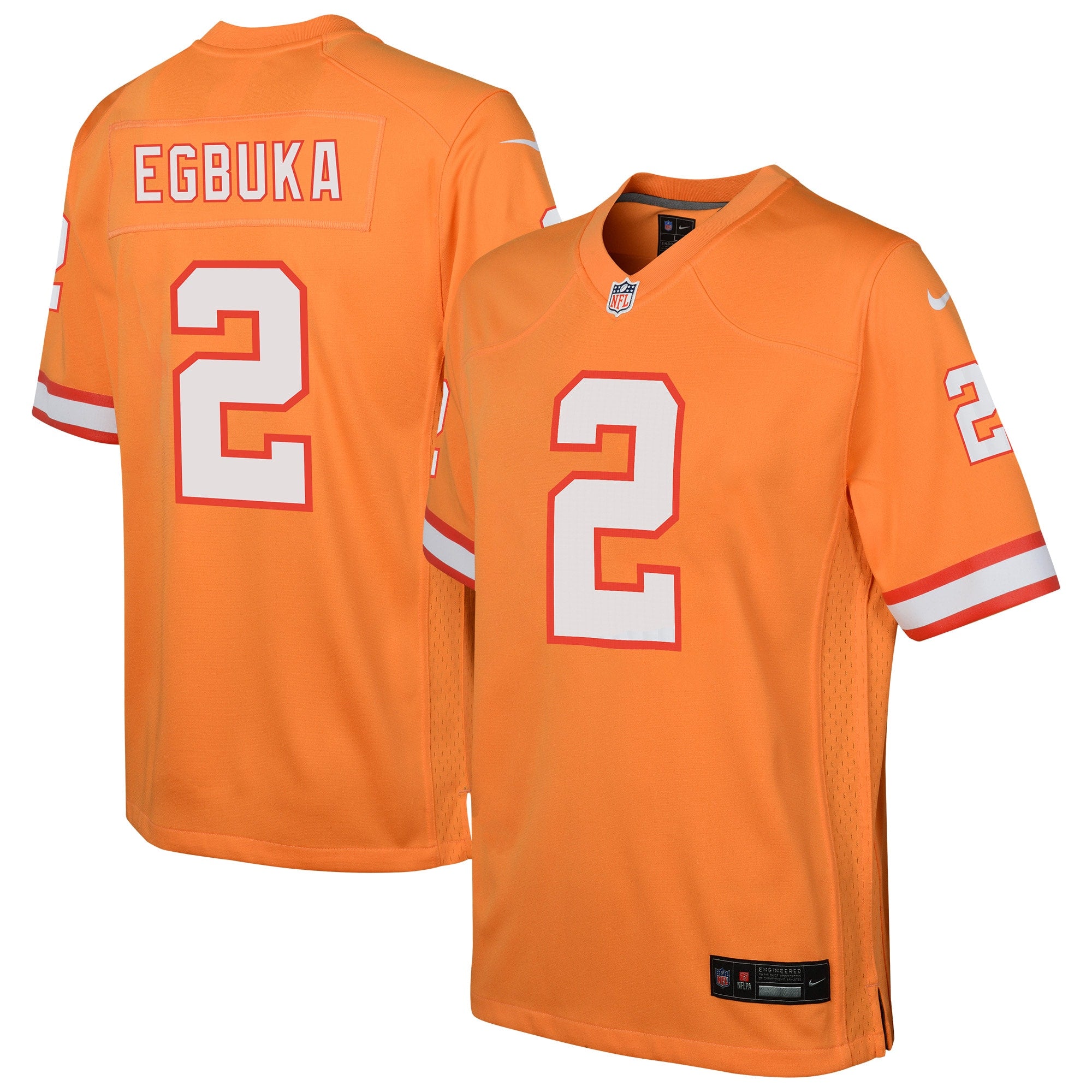 Emeka Egbuka Tampa Bay Buccaneers Nike Youth Team Game Jersey - Red/White/Creamsicle - Image 7