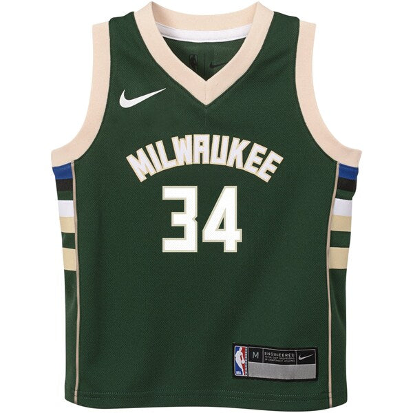 Giannis Antetokounmpo Milwaukee Bucks Nike Preschool Swingman Player Jersey - Icon Edition - Hunter Green - Image 2