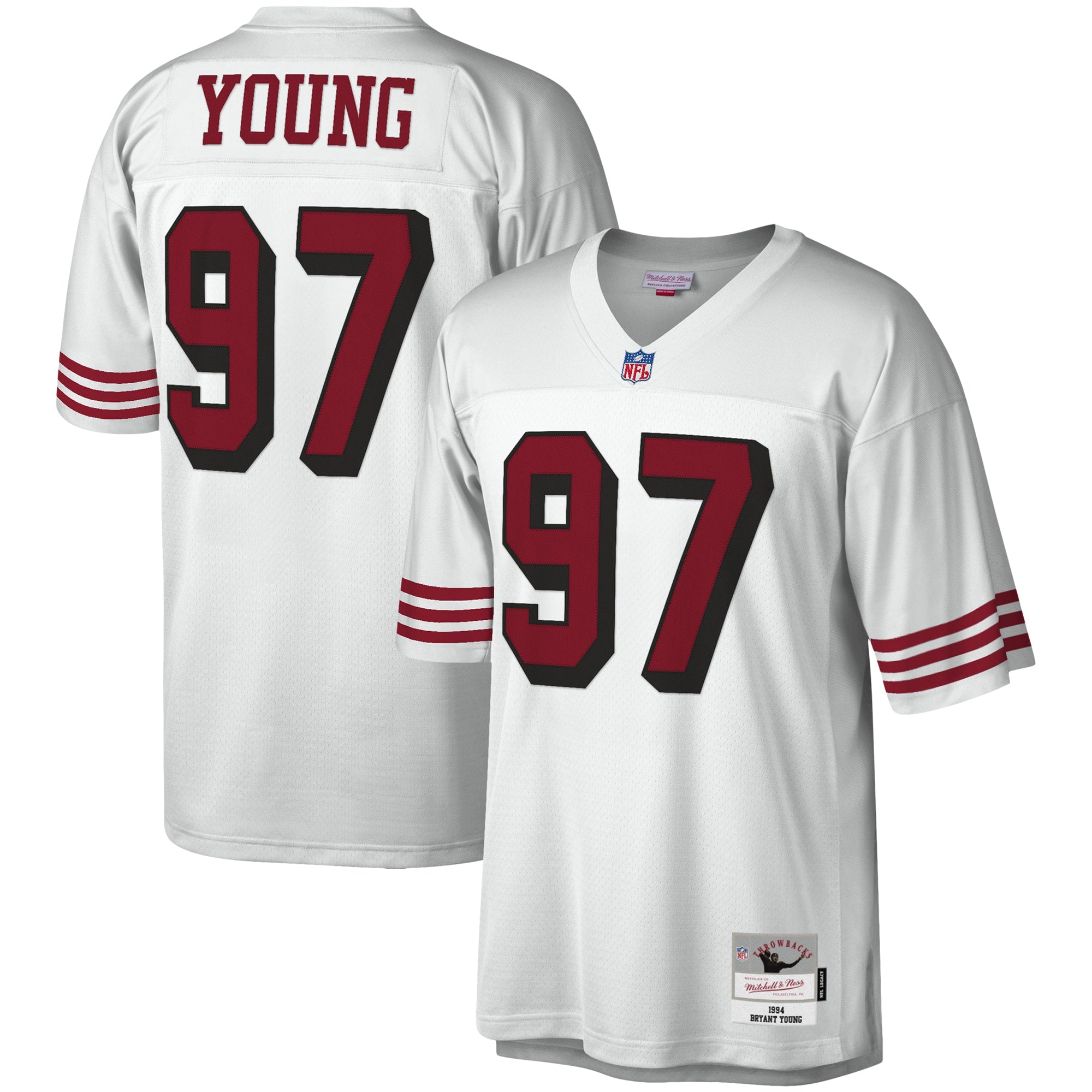 Bryant Young San Francisco 49ers Legacy Replica Jersey - Scarlet/White - Image 6