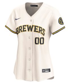 Alternative view of Milwaukee Brewers Nike Women's Home Limited Custom Jersey - Cream