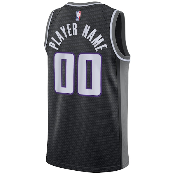 Sacramento Kings Jordan Brand Swingman Custom Jersey - Statement Edition - Black - Image 3