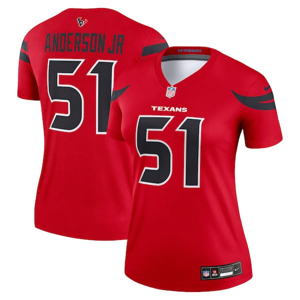 Will Anderson Jr. Houston Texans Nike Women's Alternate Legend Player Performance Top - Red/Navy - Image 2