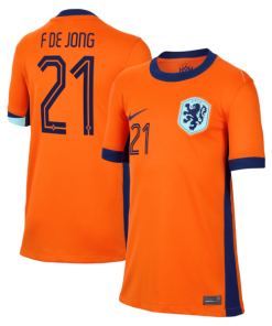 Frenkie de Jong Netherlands National Team Nike Youth 2024 Home Replica Jersey - Orange