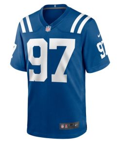 Alternative view of Laiatu Latu Indianapolis Colts Nike 2024 NFL Draft First Round Pick Player Game Jersey - Royal