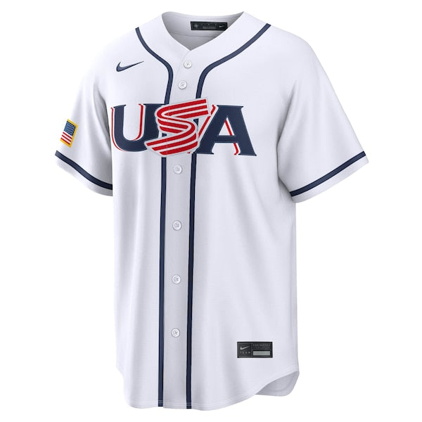 Men's USA Baseball Brice Turang Nike White 2026 World Baseball Classic Home Stadium Jersey - Image 2