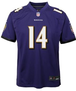 Alternative view of Kyle Hamilton Baltimore Ravens Nike Youth Team Game Jersey - Purple