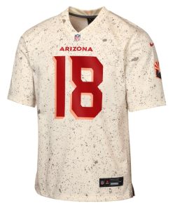 Alternative view of Marvin Harrison Jr. Arizona Cardinals Nike Youth 2025 Rivalries Collection Game Jersey - Natural