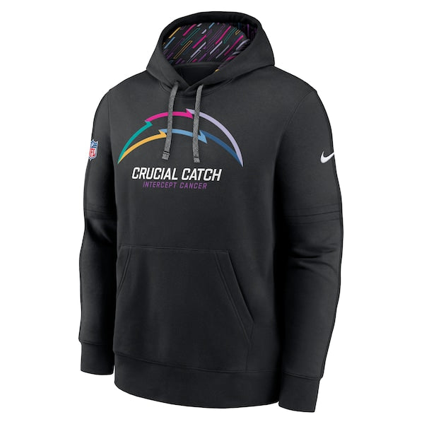 Los Angeles Chargers Nike 2024 NFL Crucial Catch Club Pullover Hoodie - Black - Image 3