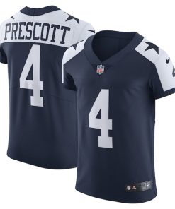 Alternative view of Dak Prescott Dallas Cowboys Nike Alternate Vapor Elite Player Jersey - Navy/White