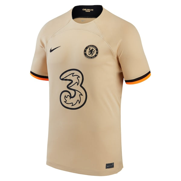 Pierre-Emerick Aubameyang Chelsea Nike 2022/23 Home Breathe Stadium Replica Player Jersey - Gold - Image 2
