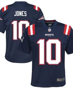 Alternative view of Mac Jones New England Patriots Nike Youth Game Jersey - Red/Navy/White