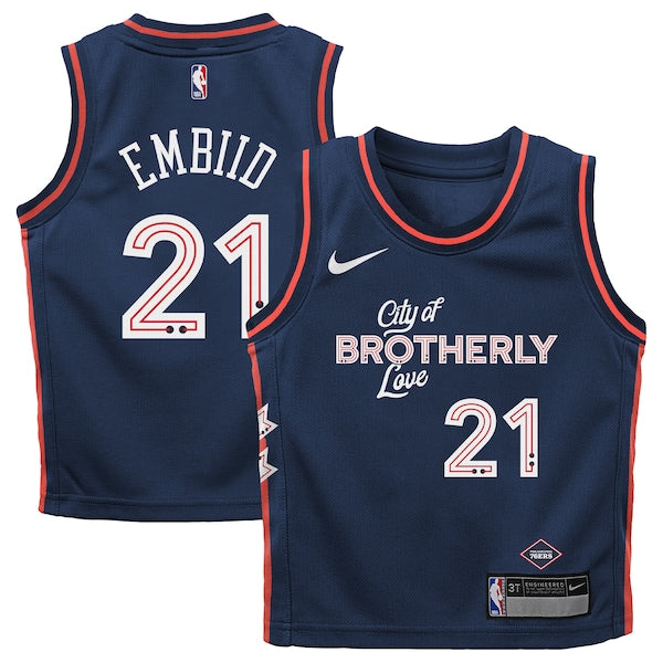 Joel Embiid Philadelphia 76ers Nike Preschool Swingman Replica Jersey - City Edition - Navy