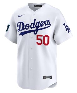 Alternative view of Mookie Betts Los Angeles Dodgers Nike 2024 MLB World Tour Seoul Series Home Limited Player Jersey - White