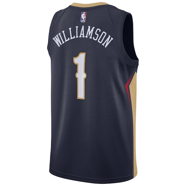 Zion Williamson New Orleans Pelicans Nike 2019 NBA Draft First Round Pick Swingman Jersey Navy - Icon Edition/White - Image 4