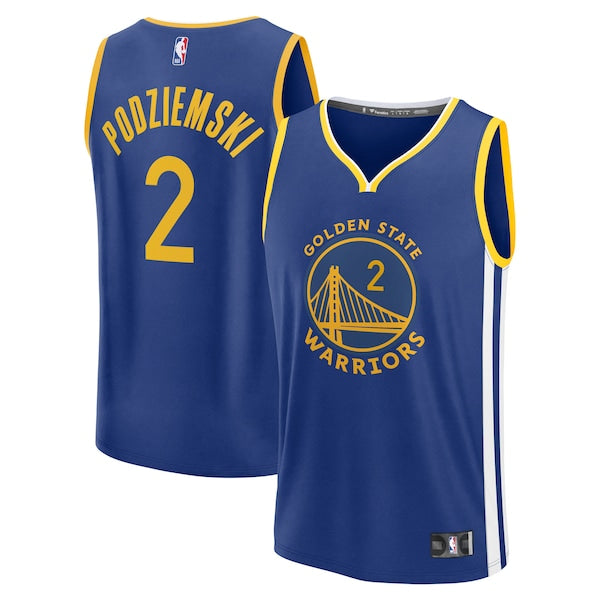 Brandin Podziemski Golden State Warriors Fast Break Replica Player Jersey - Icon Edition - Royal