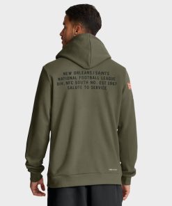 Alternative view of New Orleans Saints Nike 2025 Salute to Service Sideline Standard Issue Dri-FIT Hoodie - Olive