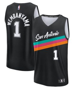 Victor Wembanyama San Antonio Spurs  Youth 2025/26 City Edition Fast Break Jersey - Black