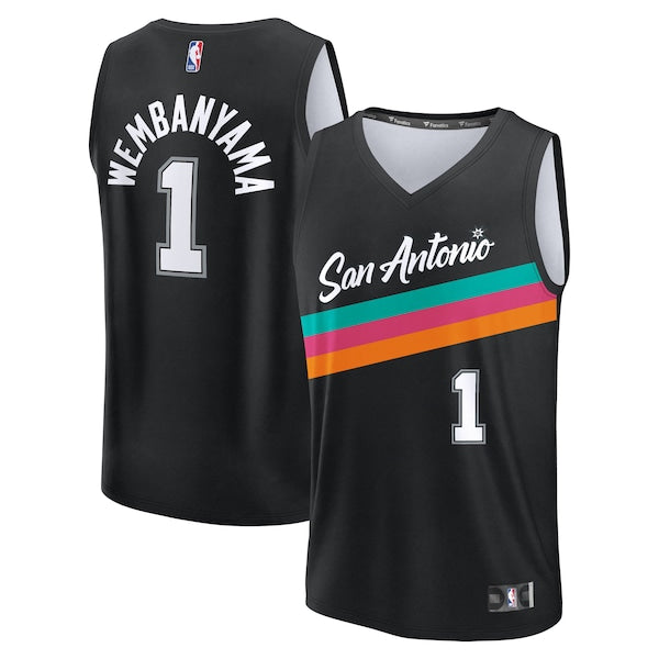 Victor Wembanyama San Antonio Spurs 2025/26 City Edition Fast Break Jersey - Black