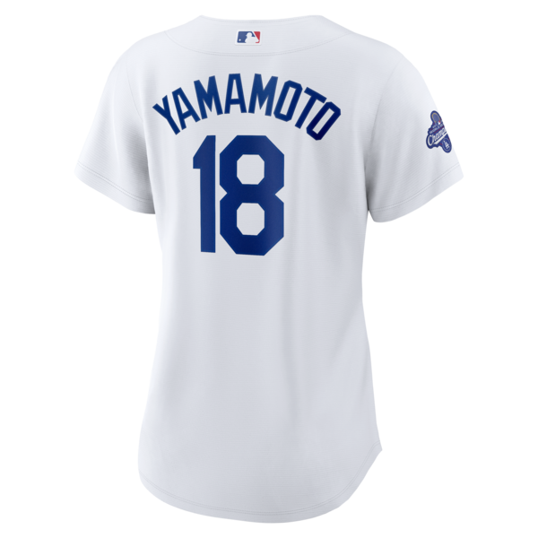 Yoshinobu Yamamoto Los Angeles Dodgers Nike Women's 2025 World Series Champions Home Replica Jersey - White - Image 3