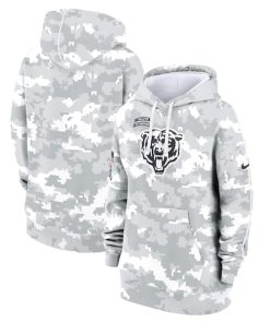 Chicago Bears Nike Women's 2024 Salute To Service Club Fleece Pullover Hoodie - Arctic Camo