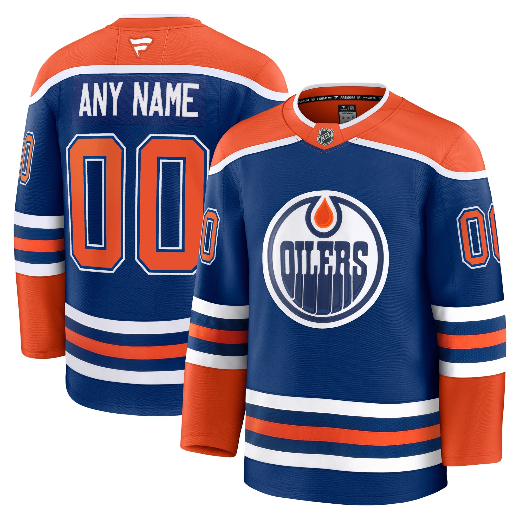 Edmonton Oilers Alternate Premium Custom Jersey - Light Beige/Royal/White - Image 7