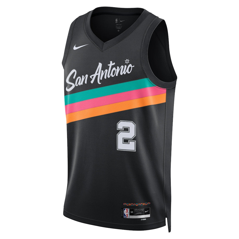 San Antonio Spurs Nike 2025/26 City Edition Swingman Jersey - Black - Dylan Harper - Unisex - Image 2