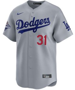 Alternative view of Tyler GlasnowLos Angeles Dodgers Nike 2025 World Series Champions Home Replica Jersey - Grey