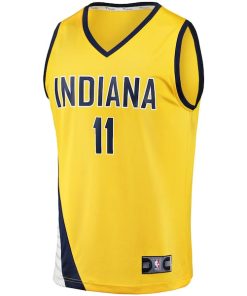Alternative view of Domantas Sabonis Indiana Pacers  Fast Break Replica Jersey - Statement Edition - Gold