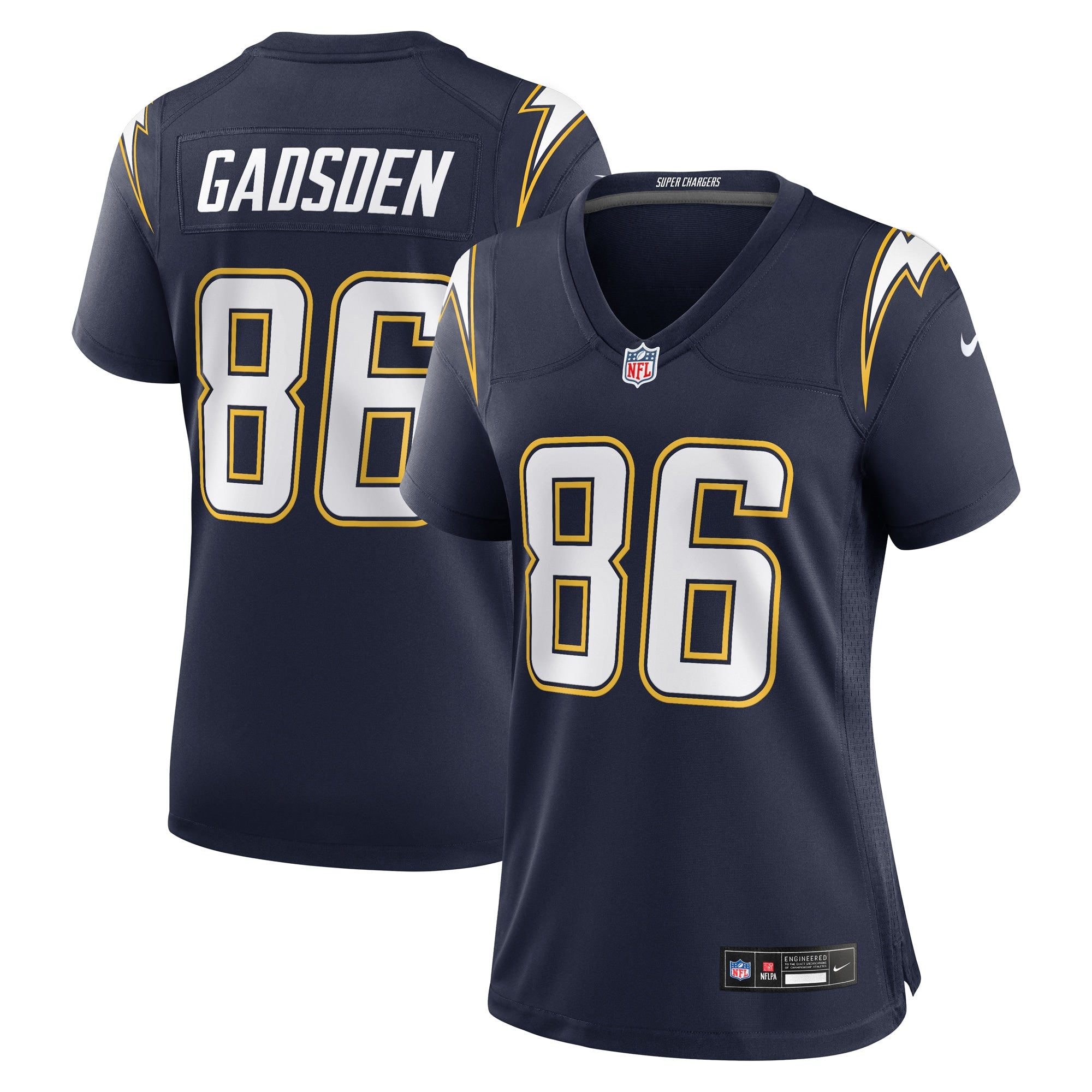Oronde Gadsden Los Angeles Chargers Nike Women's Alternate Charger Power Game Jersey - Gold/Navy/Powder Blue - Image 5