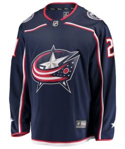 Alternative view of Isac Lundestrom Columbus Blue Jackets  Home Breakaway Jersey - Navy
