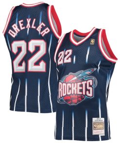 Clyde Drexler Houston Rockets 1996/97 Hardwood Classics Swingman Jersey - Navy